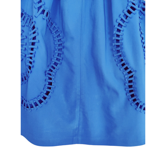 Anthropologie Sachin + Babi Bloomstitch Royal Blue Midi Skirt Size 2 - Picture 9 of 10